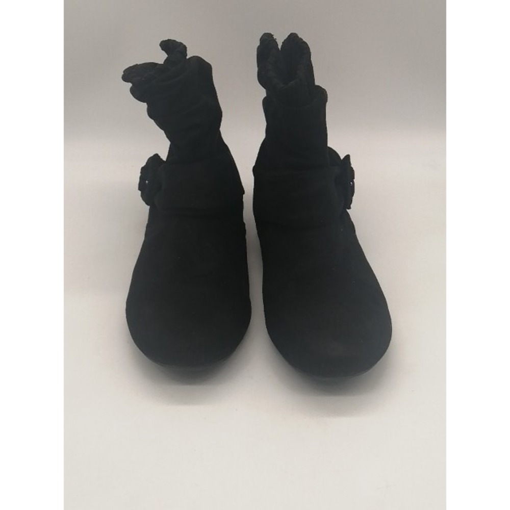Report Boots Womens Elinor Black 7.5 Ankle Bootie Shoe Slouch Flat Pull On
